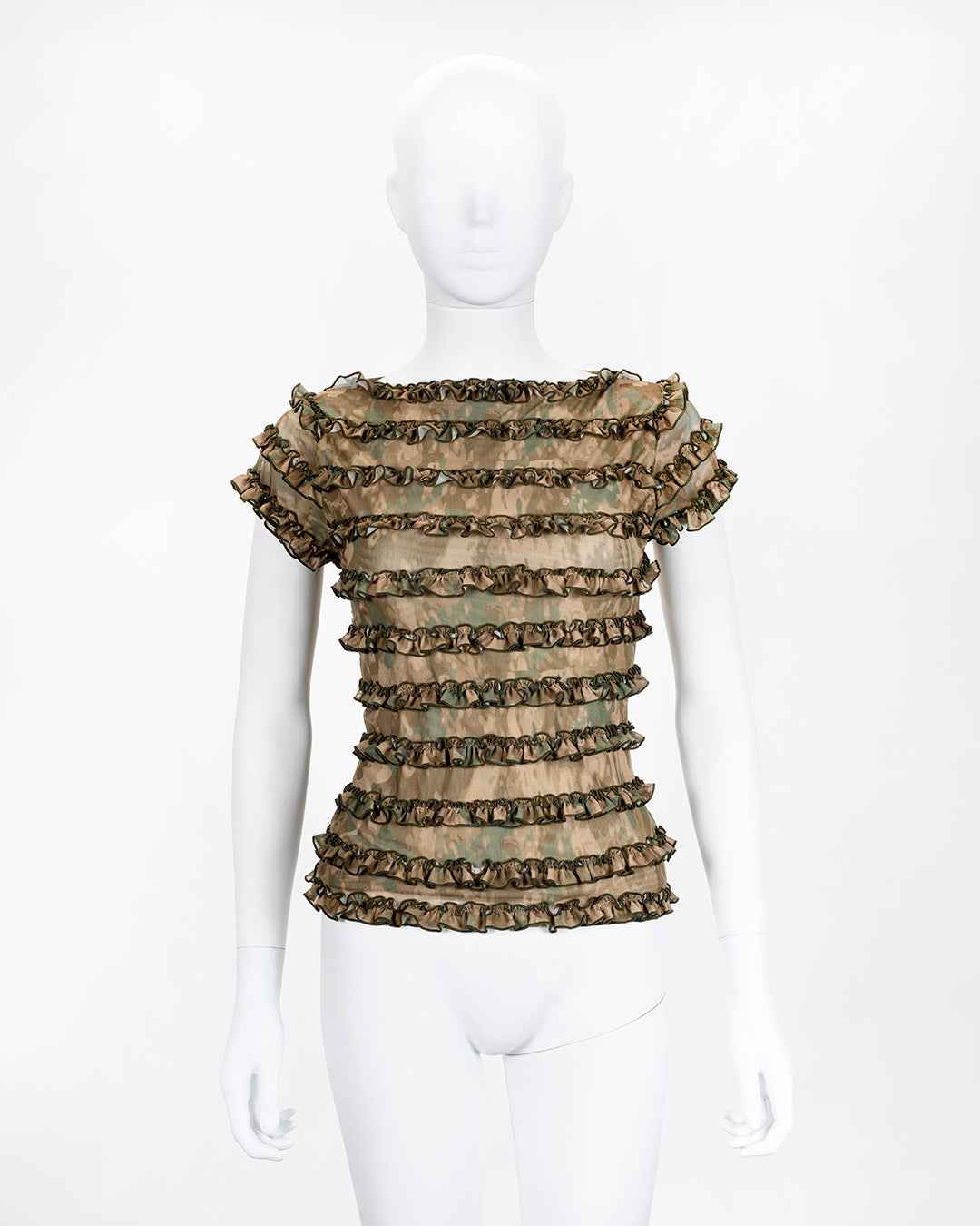 Bye Bambi Camo Ruffle Top Backless