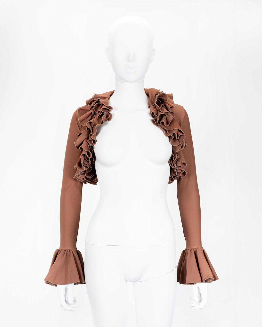 Fanci Club Brown Ruffle Bolero
