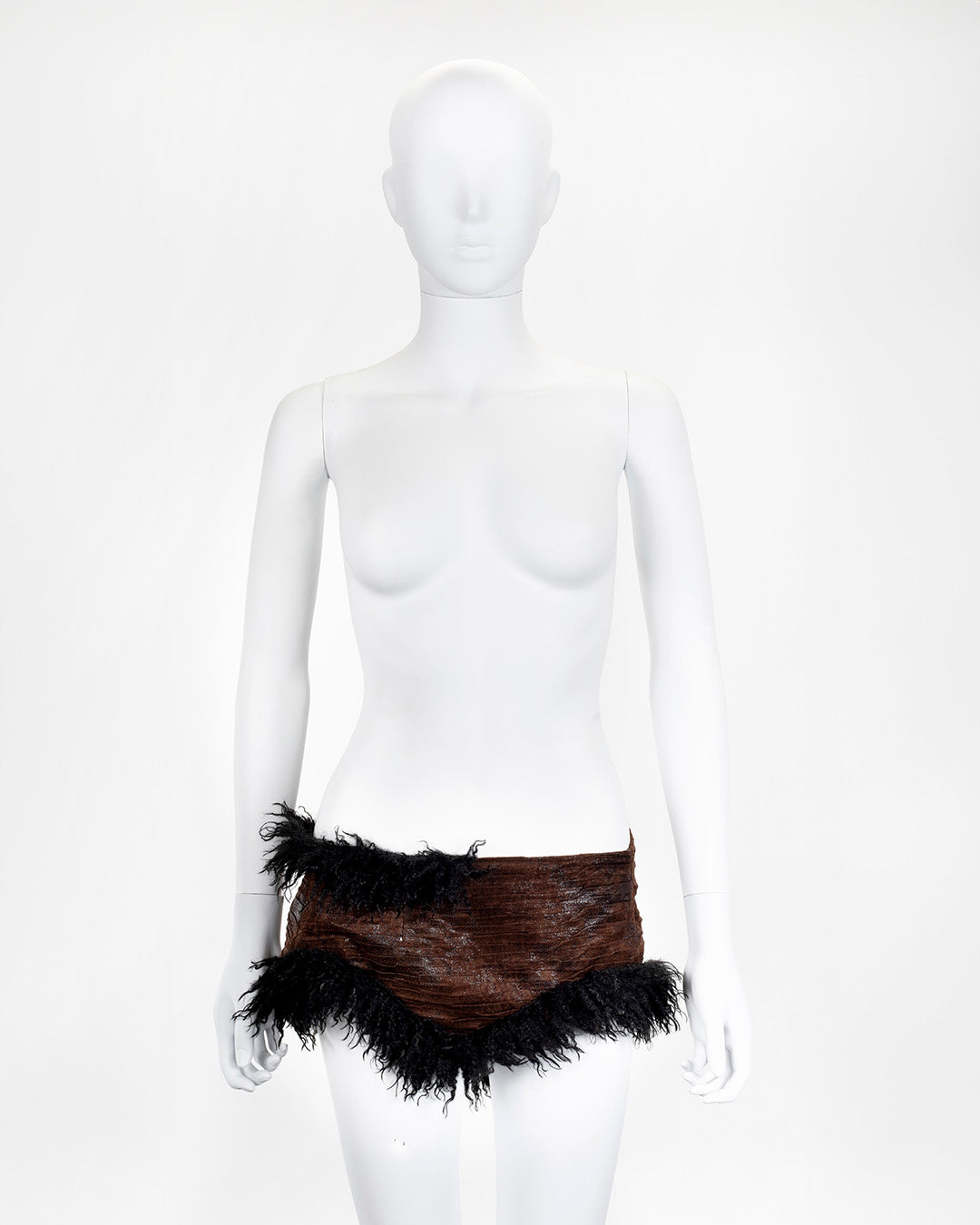 Stella Designer Fur Brown Mini Skirt