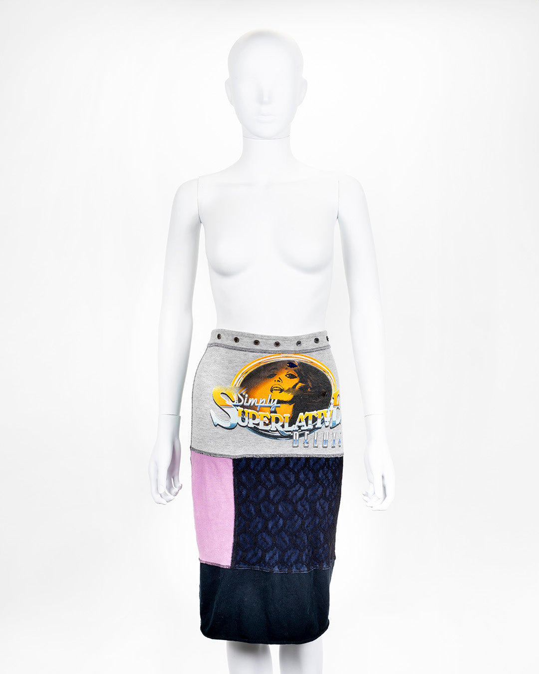Dolce & Gabbana (D&G) RARE multicoloured jersey patchwork two piece skirt set