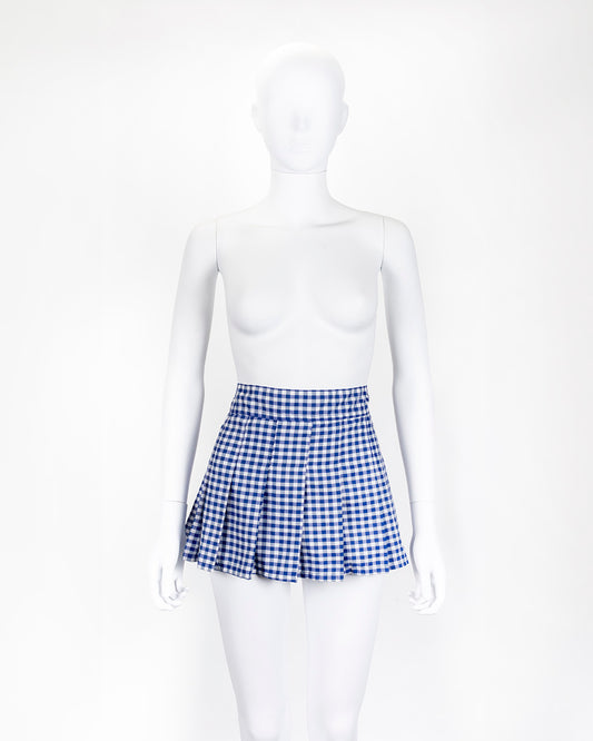 Baby Blue Gingham Mini Skirt