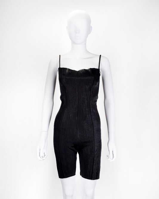 Black Unique Material Sexy Chic Playsuit