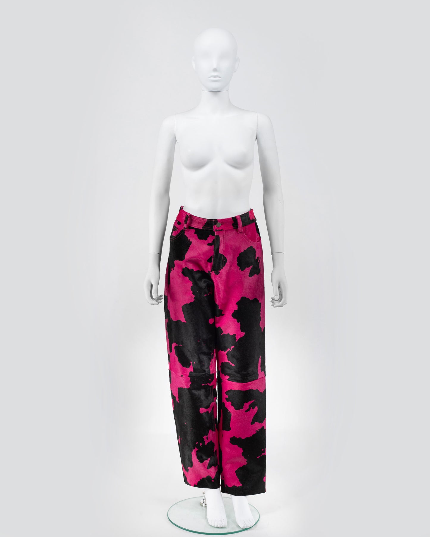 Sinead Gorey Faux Cow Hide Pink Trousers