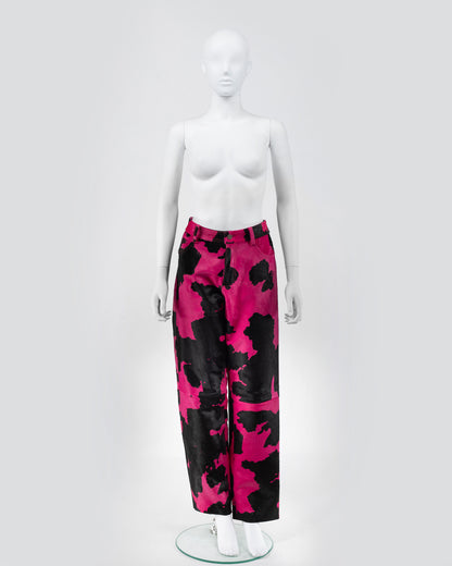 Sinead Gorey Faux Cow Hide Pink Trousers