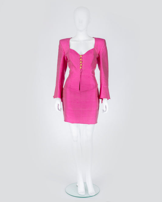 Christian Lacroix Vintage 80s Power Suit Pink