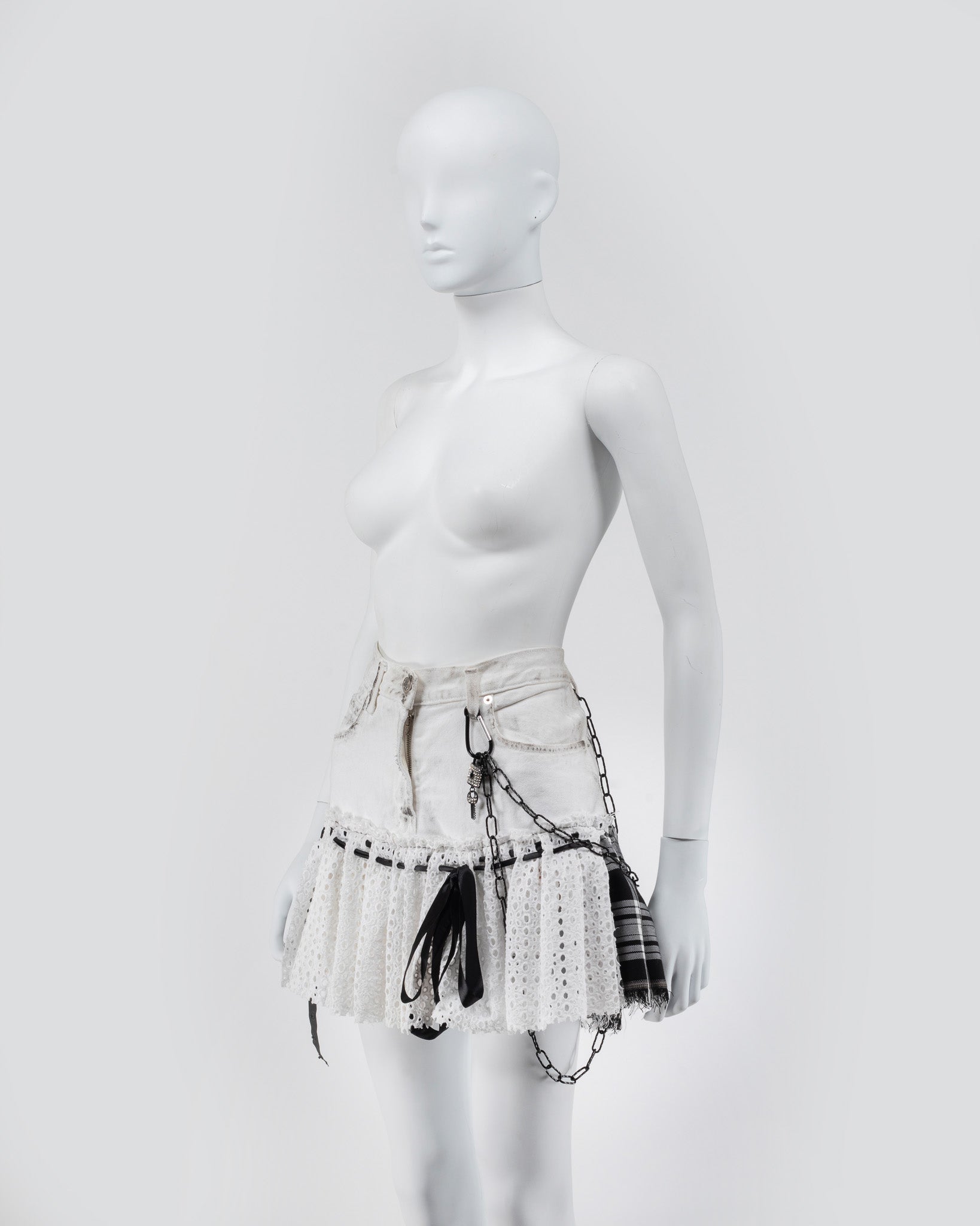 D&G Denim 90s Skirt Daimonte Lock & Chain Details
