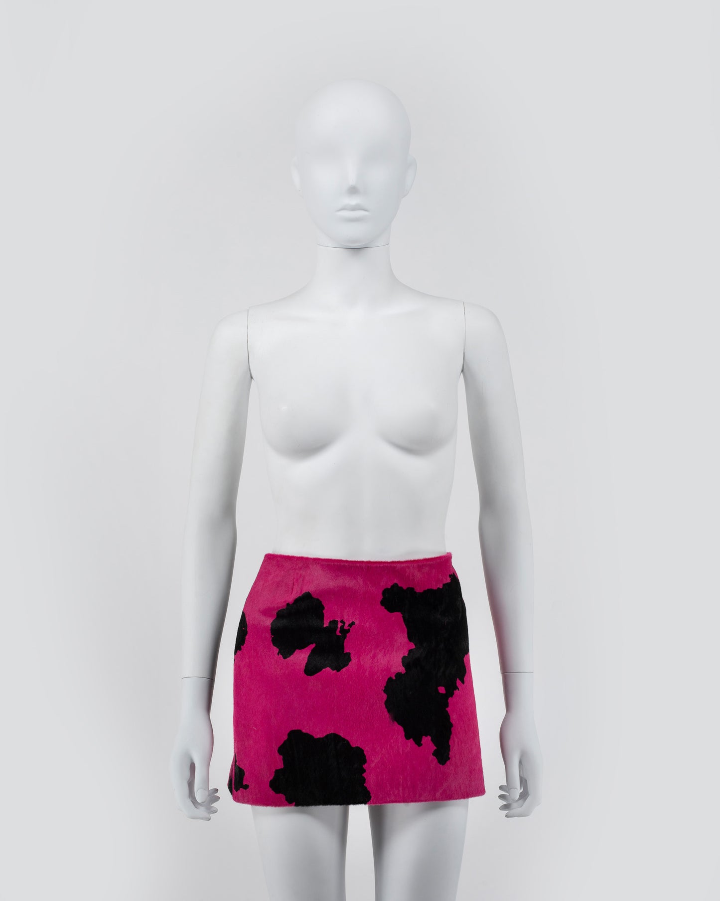 Sinead Gorey Faux Cow Hide Pink Mini Skirt