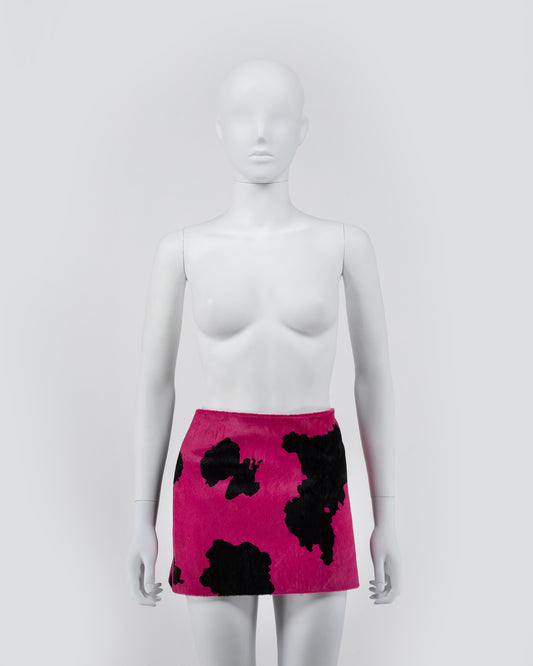 Sinead Gorey Faux Cow Hide Pink Mini Skirt