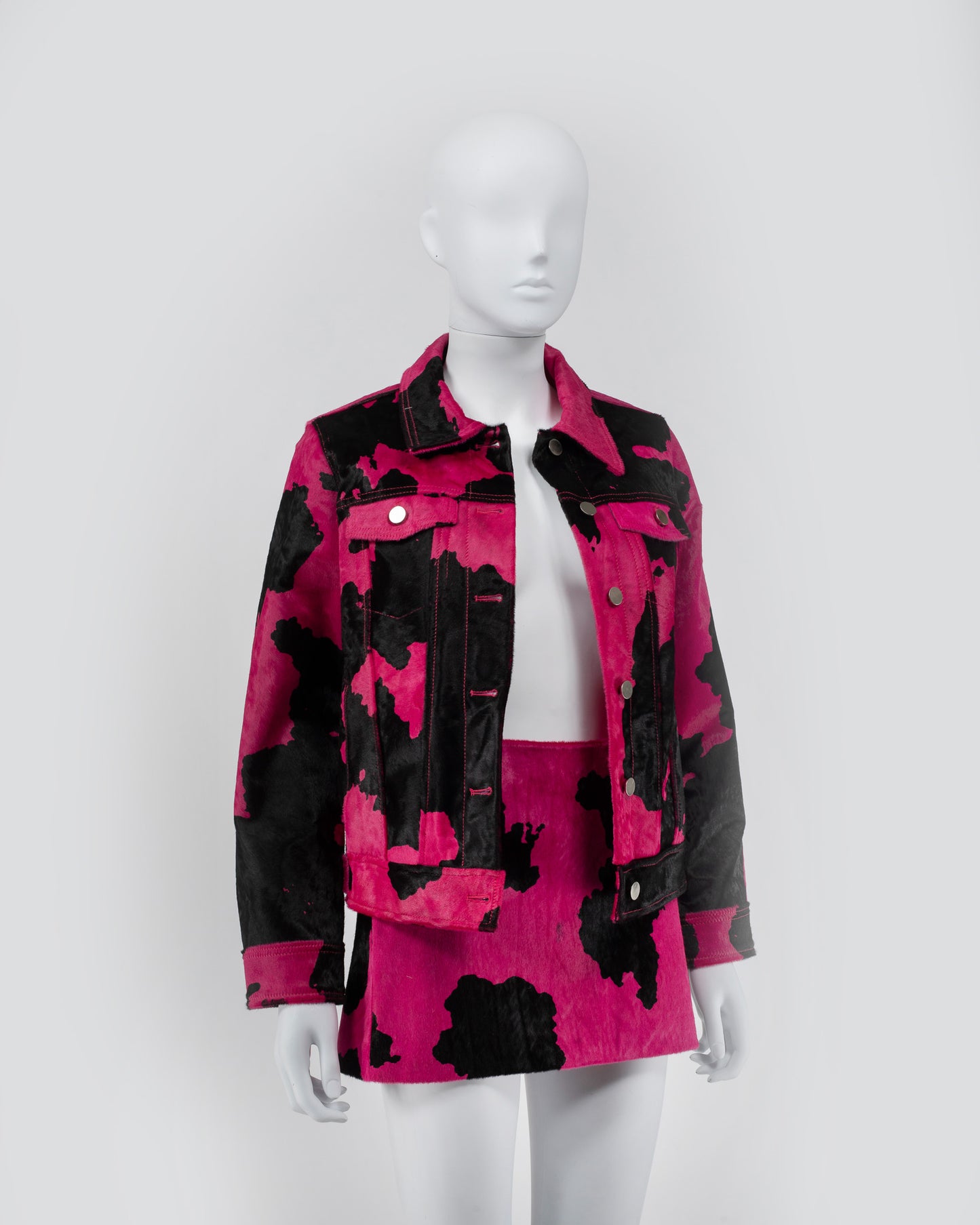 Sinead Gorey Faux Cow Hide Pink Mini Skirt