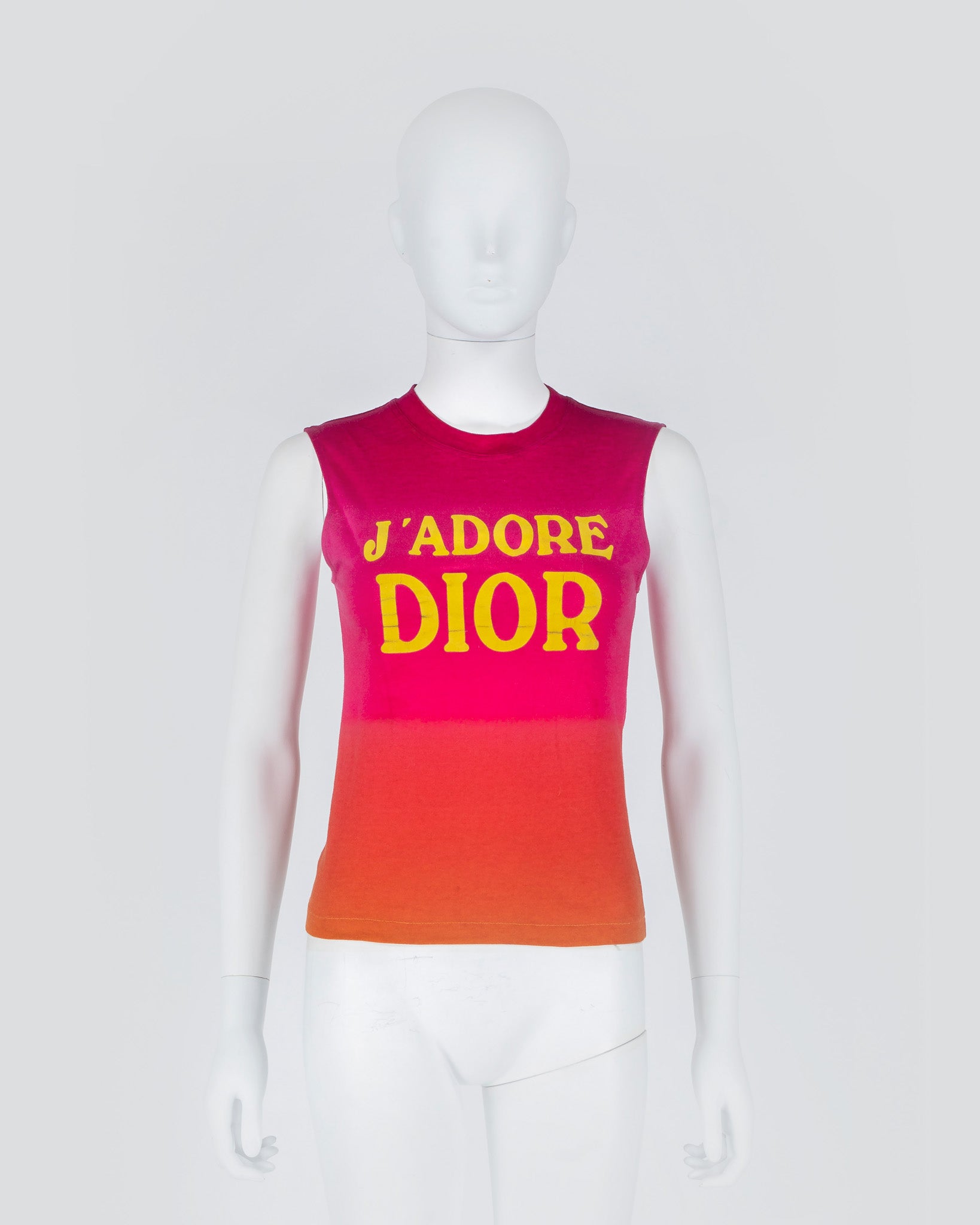 Christian Dior J’Adore Dior Vintage Tank Top – Galliano Era - Pink & Orange Gradient