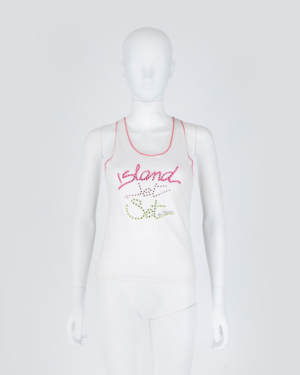 Miss Blumarine ‘Island Jet Set’ Rhinestone Tropical Tank Top