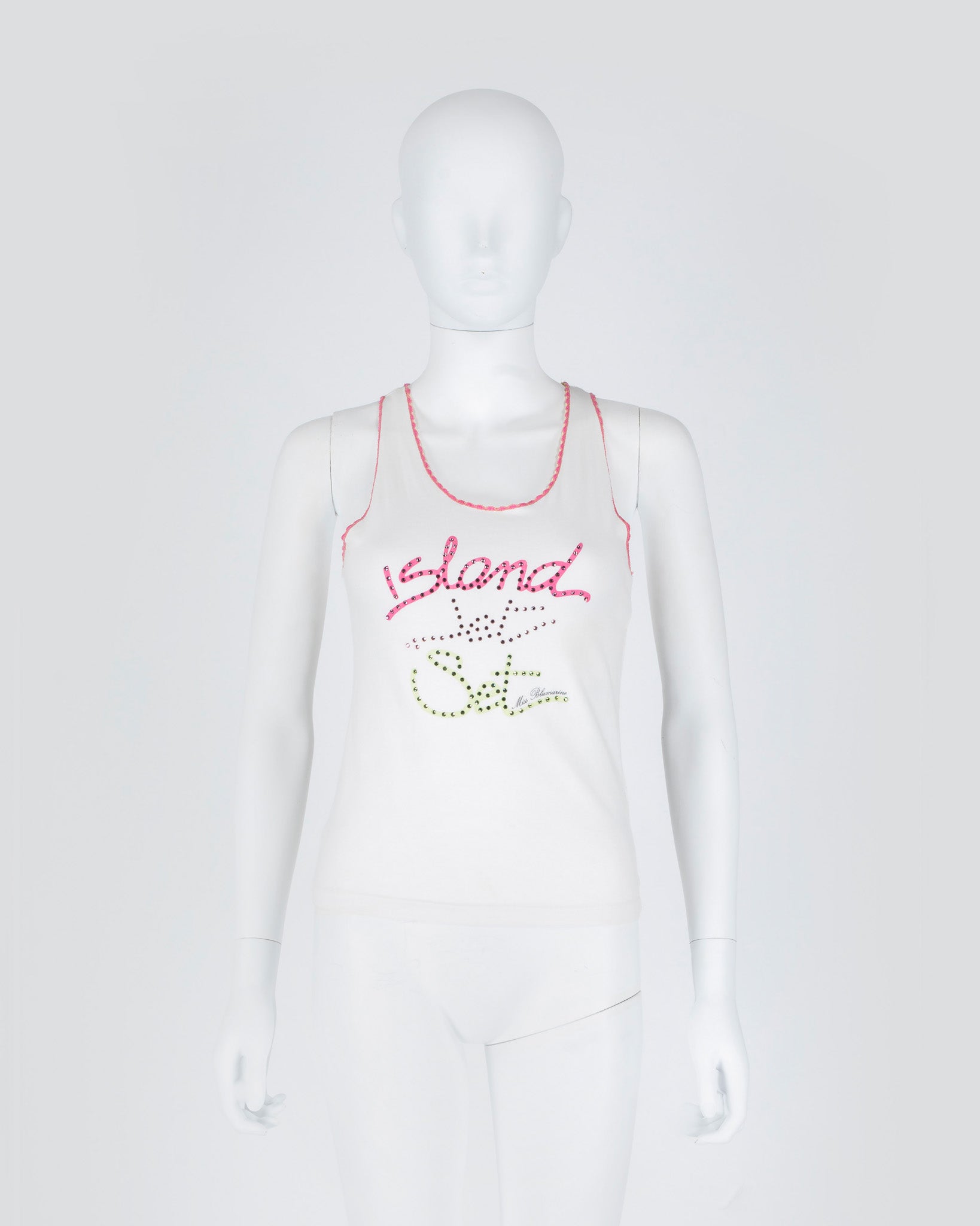 Miss Blumarine ‘Island Jet Set’ Rhinestone Tropical Tank Top