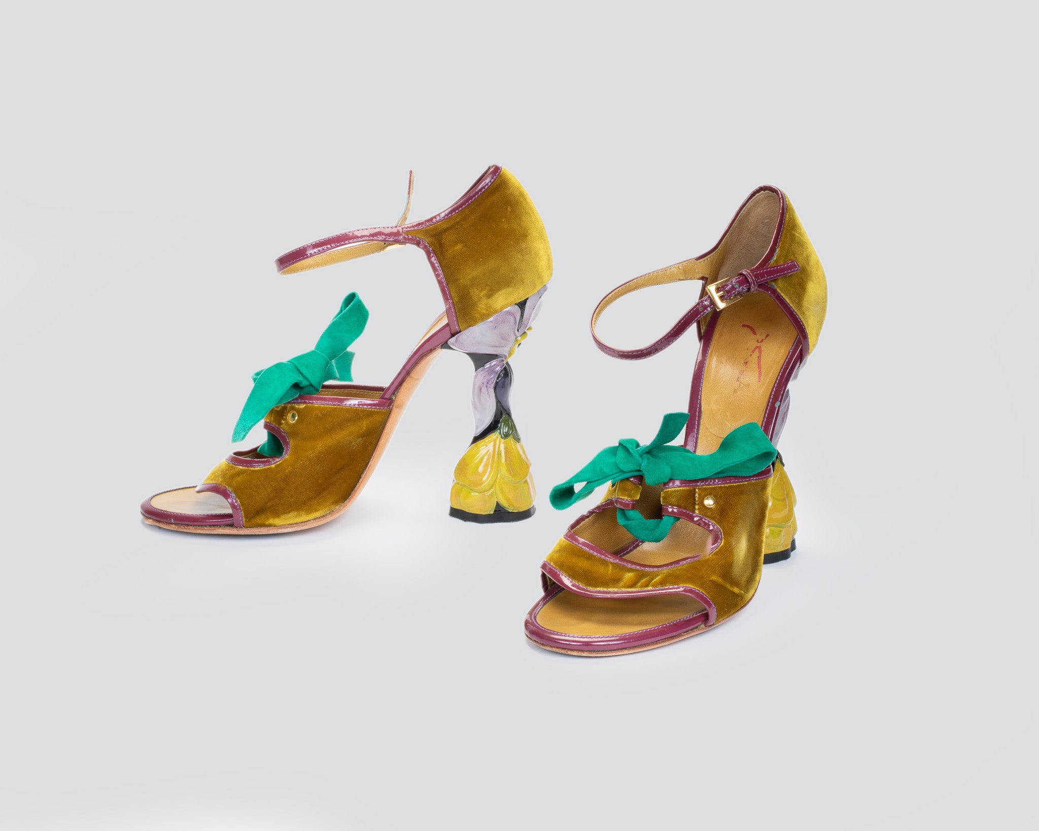 Prada S/S 2008 Fairytale Heels – Velvet & Sculpted Flower Heel