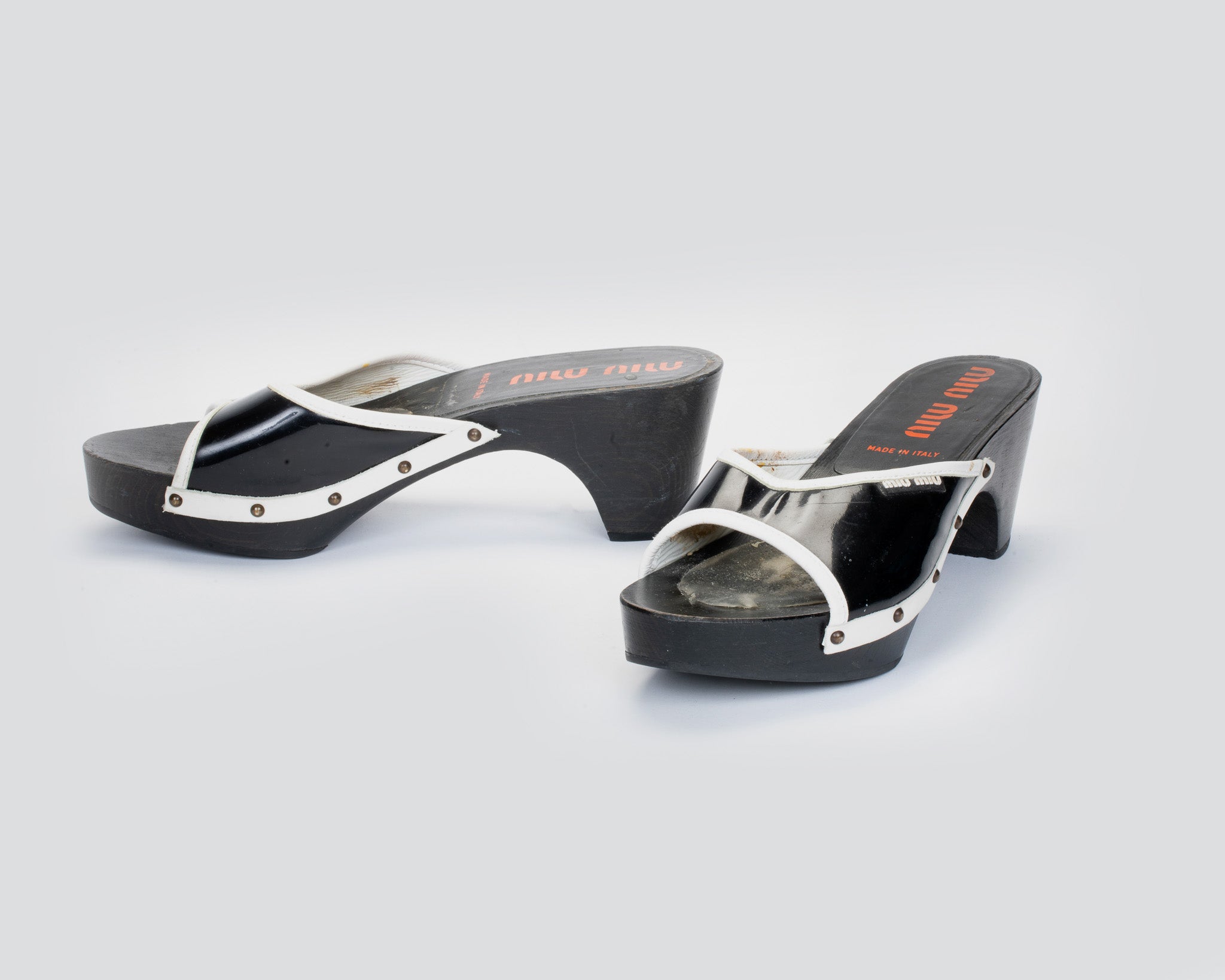 Miu Miu Black & White Clogs Vintage