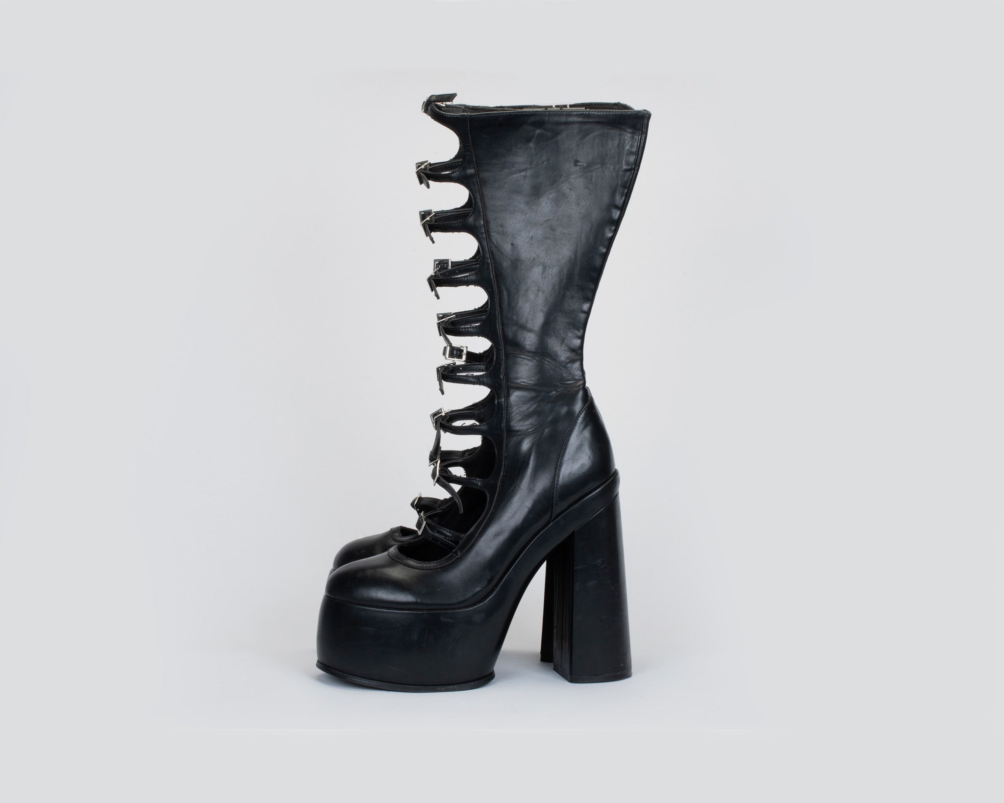 Faux Kiki Boots Black