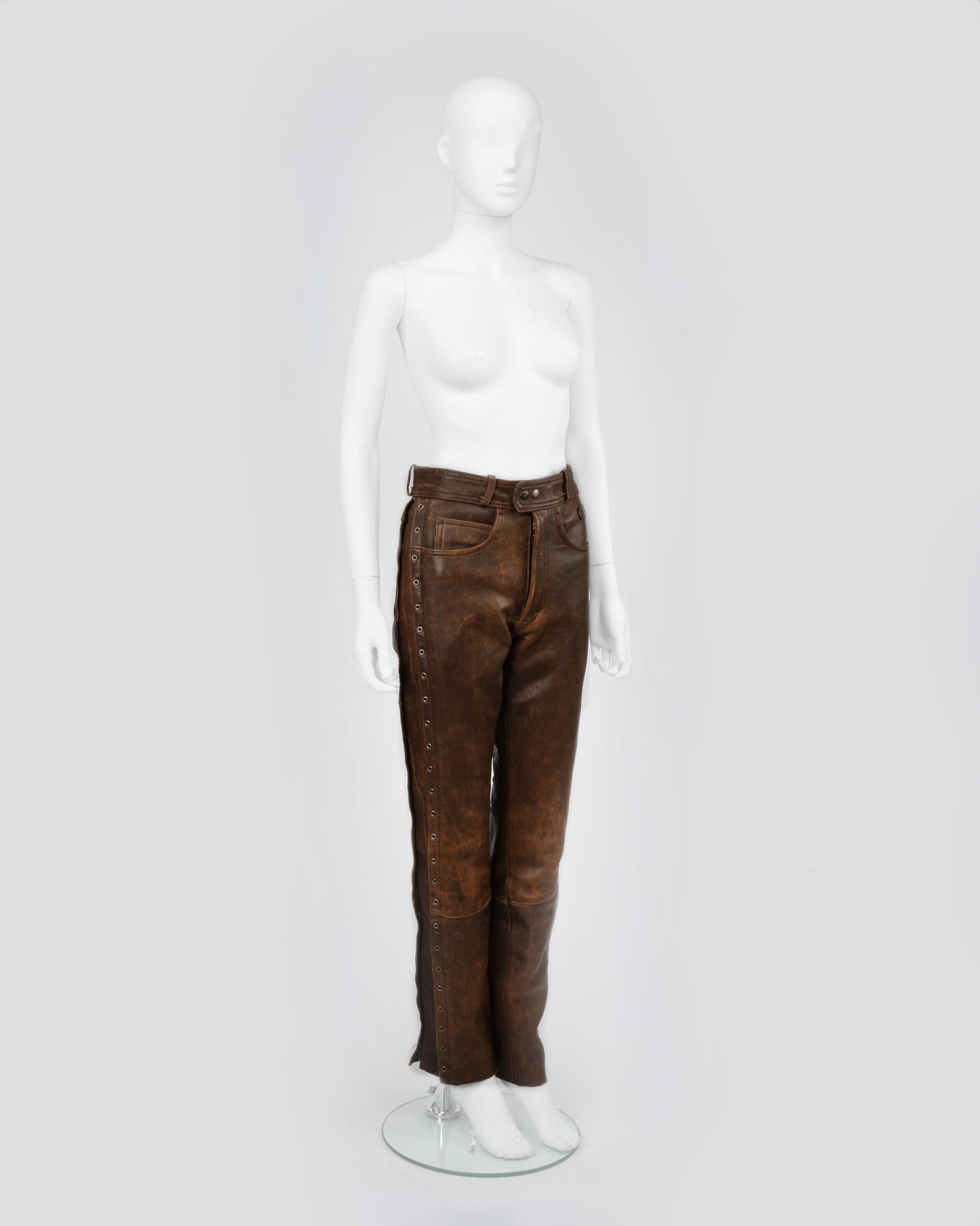 Thick Leather Eyelets Trousers (Miu Miu Inspired)
