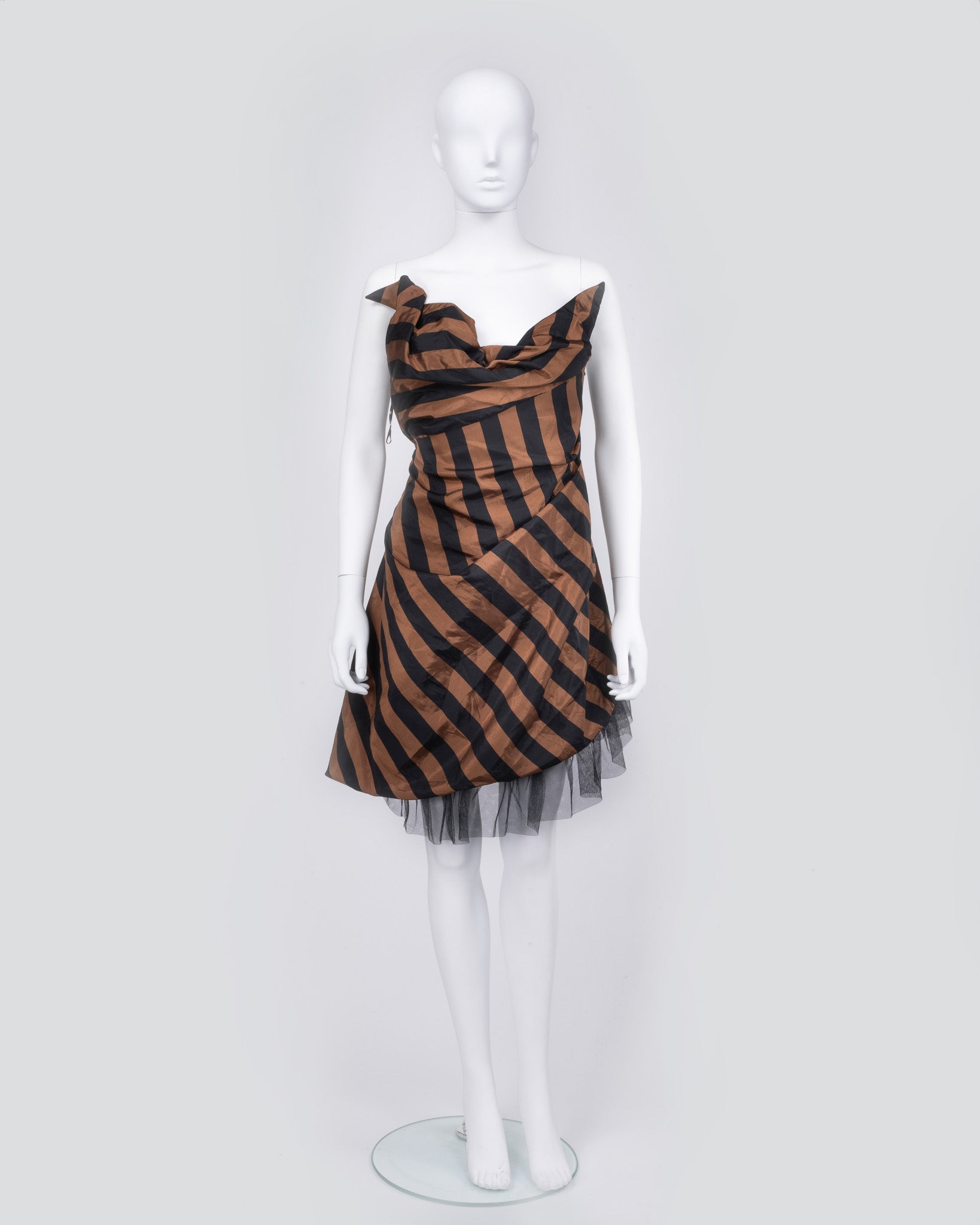 Kelly Ewing Stripe Corsetted Dress