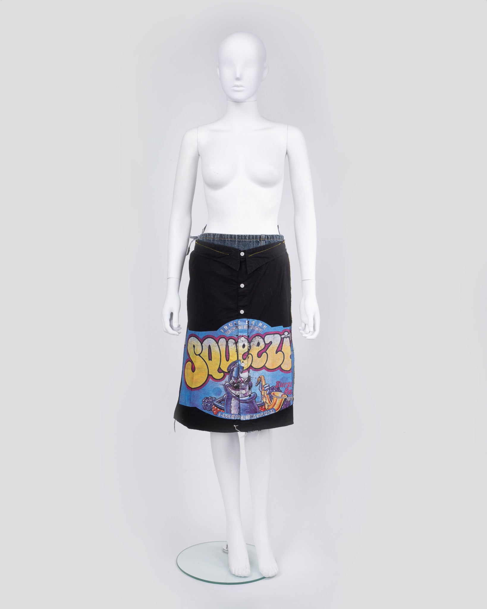 Deconstructed Shirt & Denim Graff Skirt