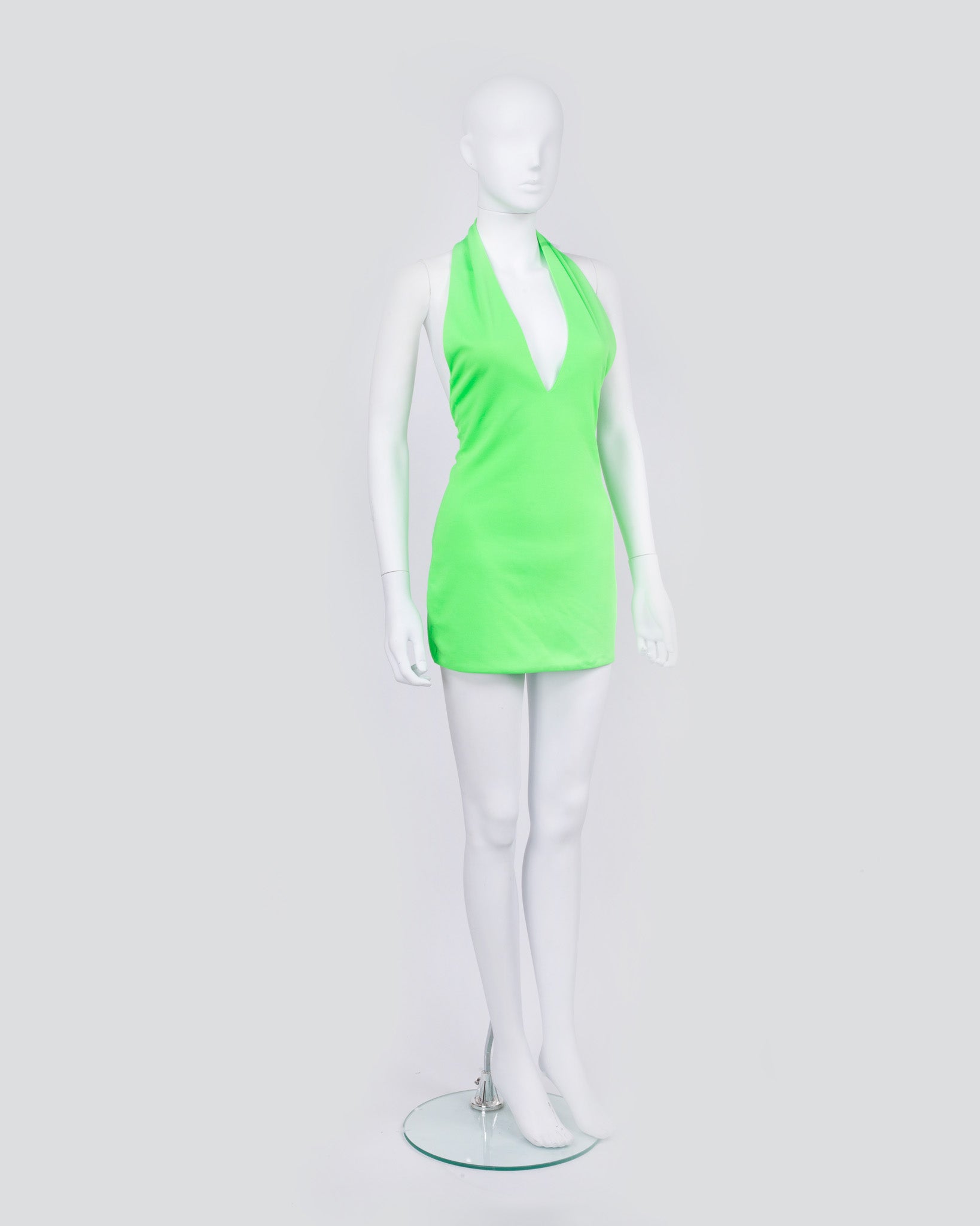 AQAQ Green Halter Dress