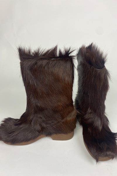 Brown Pony Fur Boots