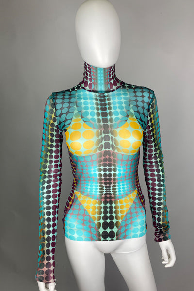 Jean Paul Gaultier Dot Mesh Top 'Cyber'