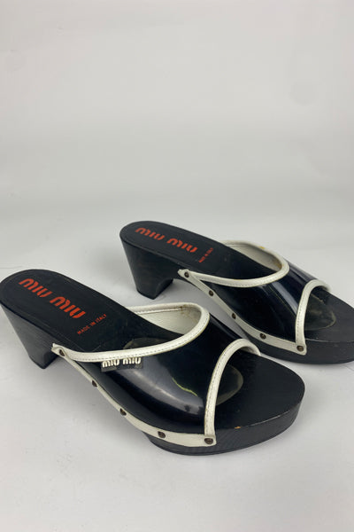 Miu Miu Wooden Mules Clog 90s