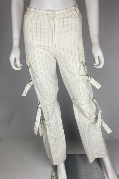 Pin Stripe Bondage High Waisted Trousers