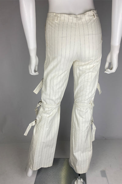 Pin Stripe Bondage High Waisted Trousers