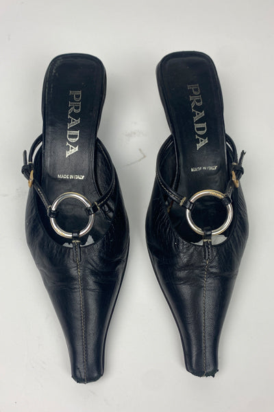 Prada Mules 90s Kitten Pointed Heels