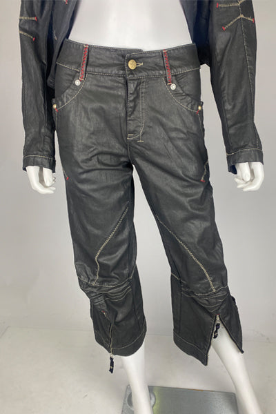 Unique Vintage two-piece set jacket and cropped trousers
