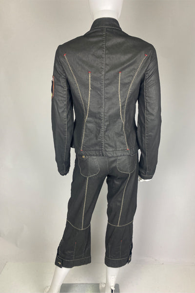 Unique Vintage two-piece set jacket and cropped trousers