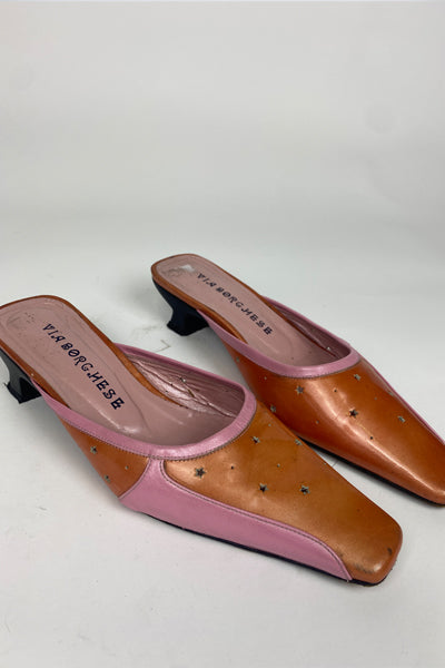 Vintage Y2K Pink & Orange Mules