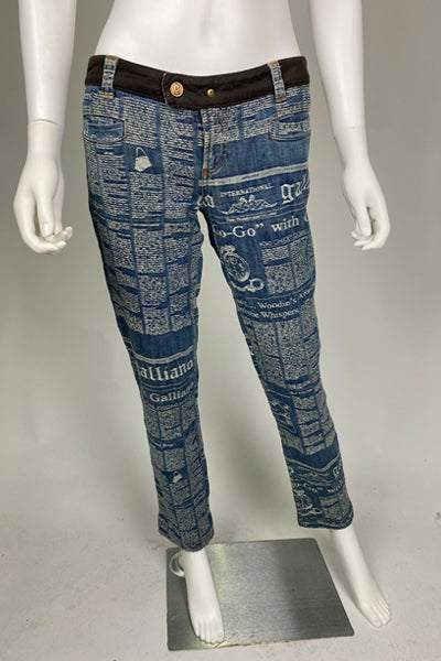 John Galliano Gazette Print Jeans