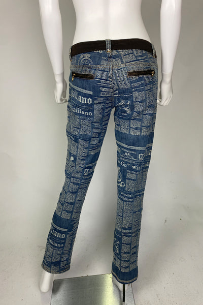 John Galliano Gazette Print Jeans