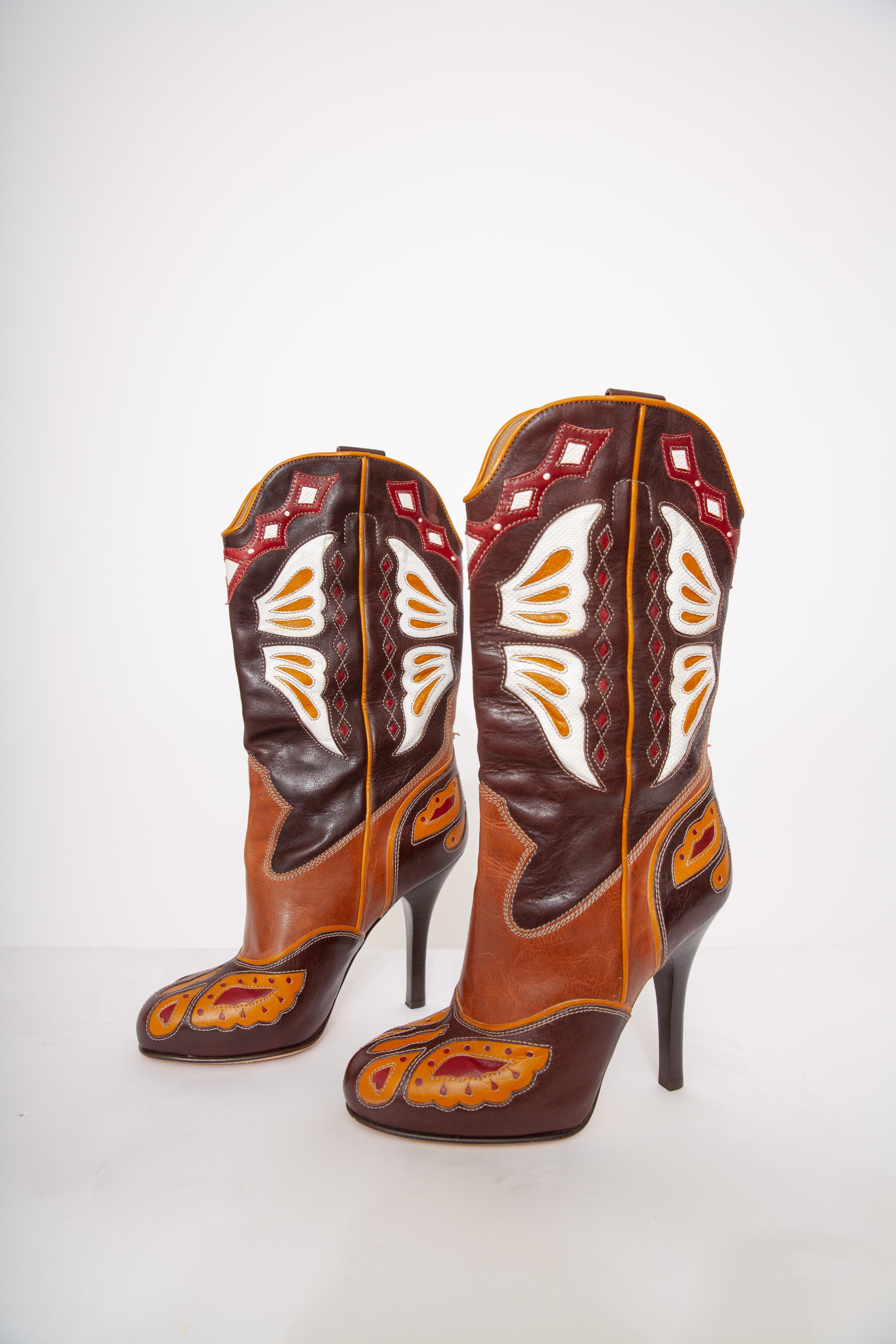 D&G Vintage Western Butterfly Boots