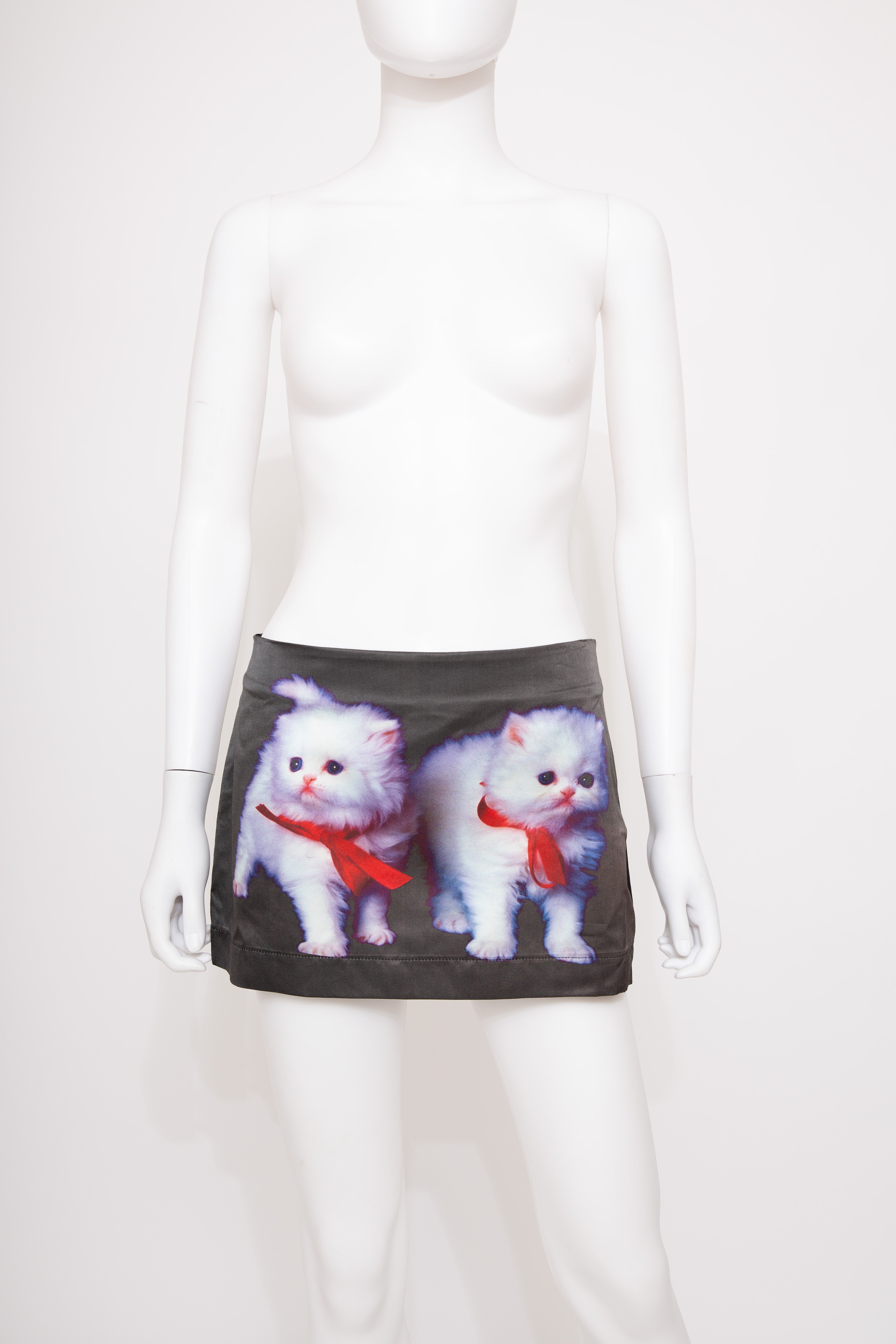 Ashley Williams Kitten Print Mini Skirt