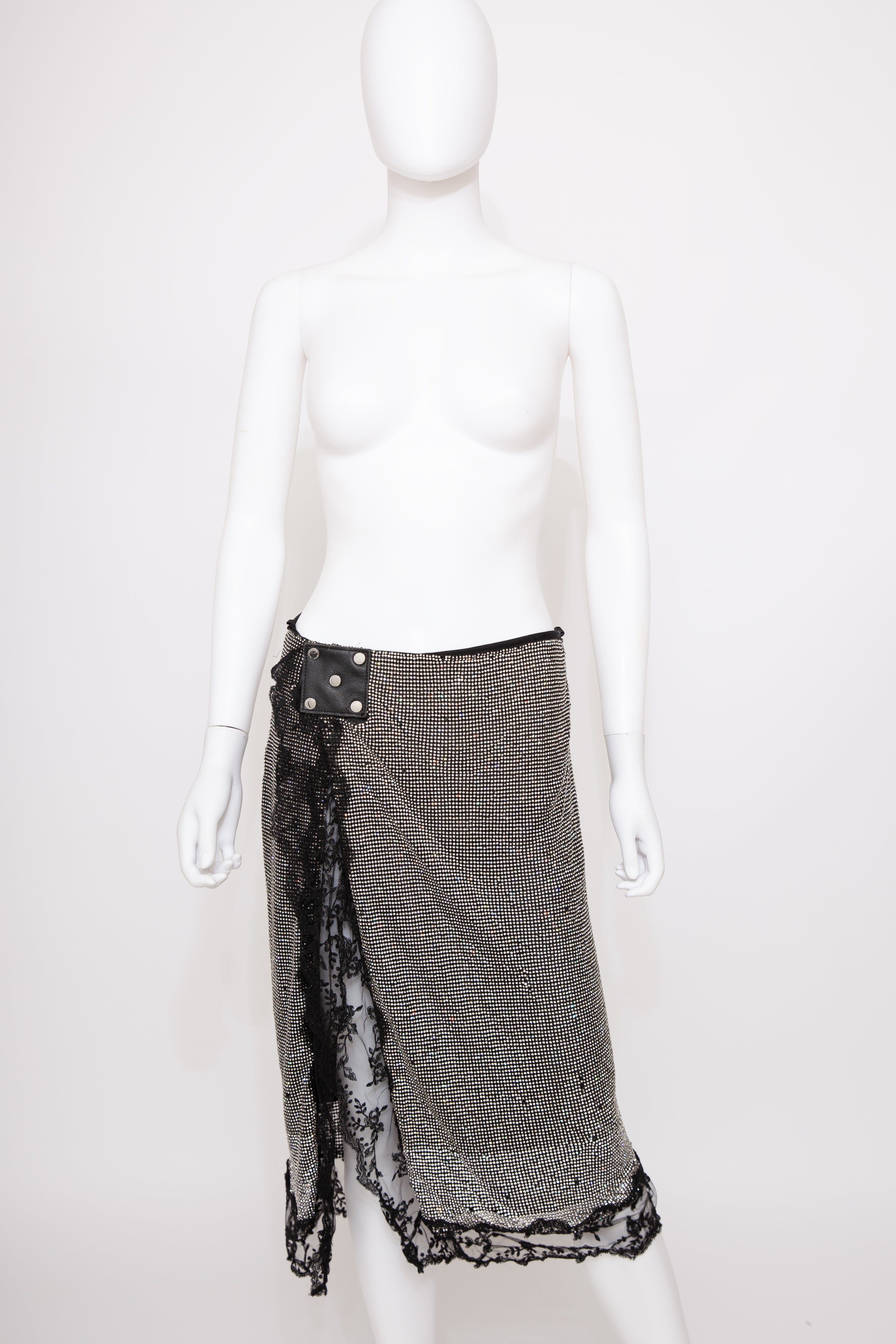Christopher Kane Lace & Diamanté Midi Skirt