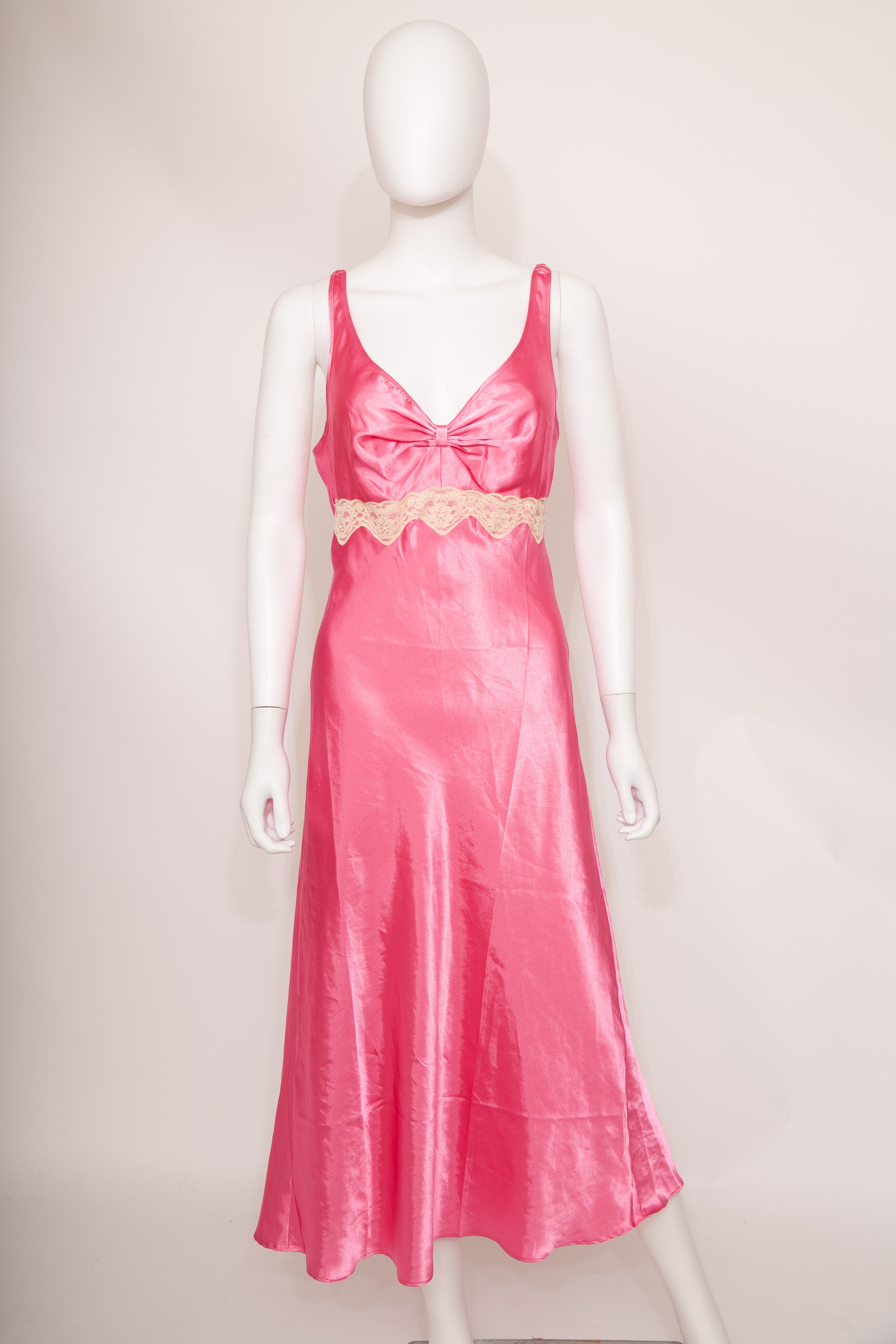 Pink Satin Long Vintage Nightgown