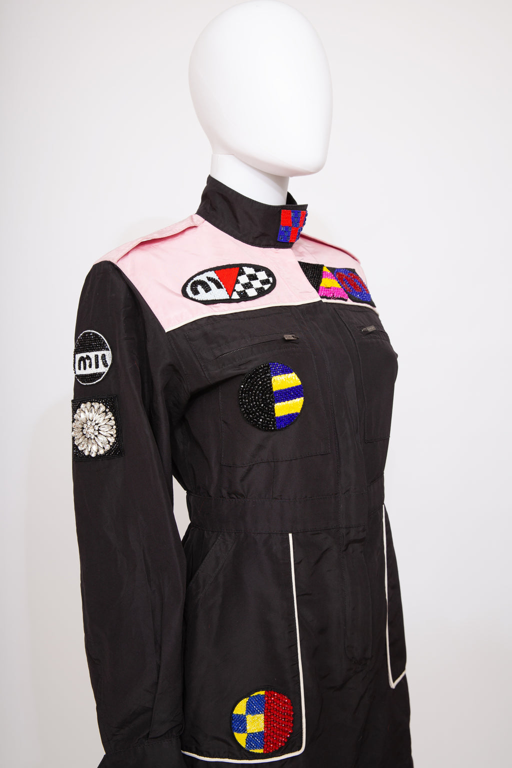 Miu Miu Beaded Racing Suit Style Dress 2017