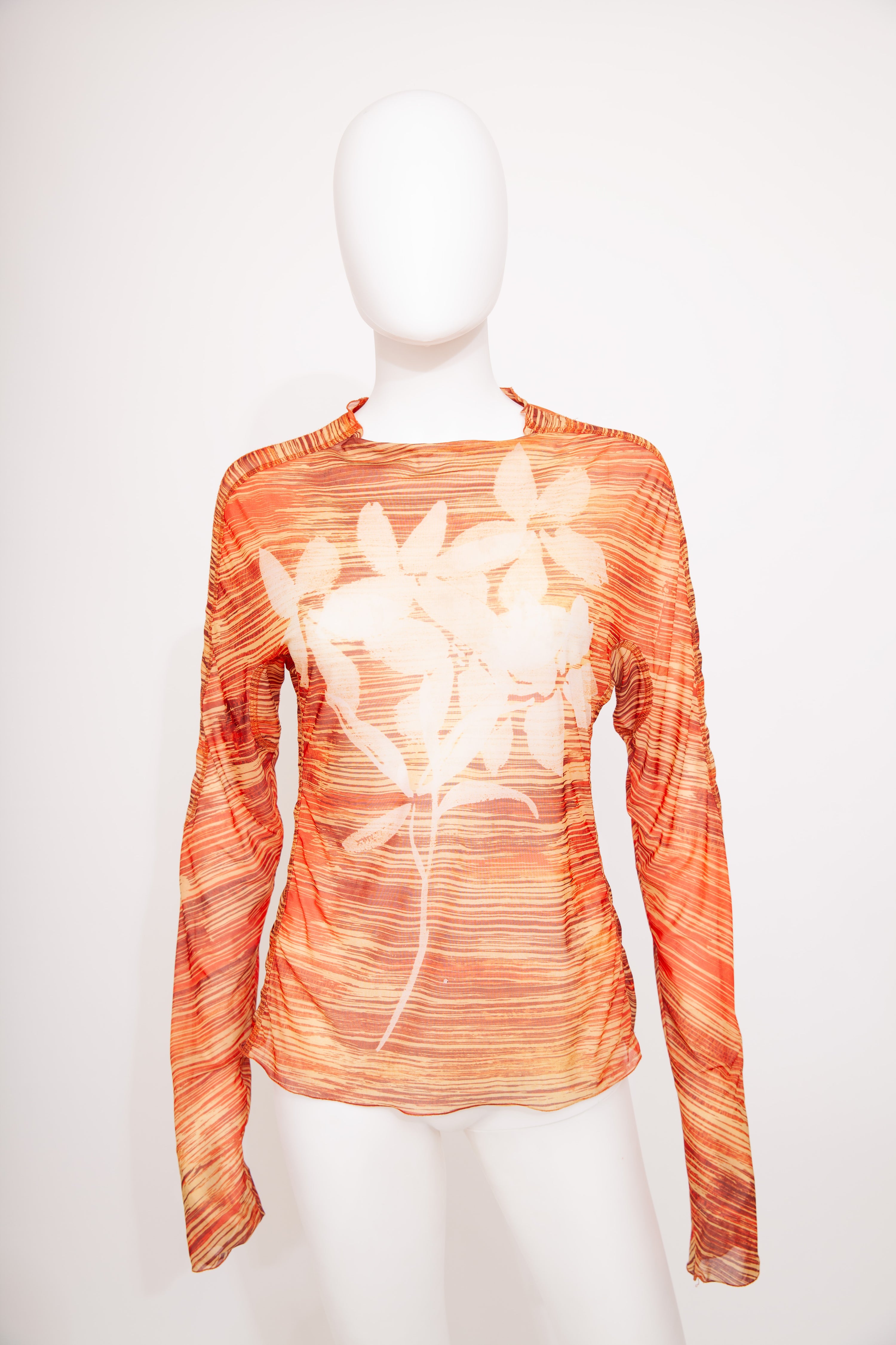 KNWLS Orange Long Sleeve Top Print