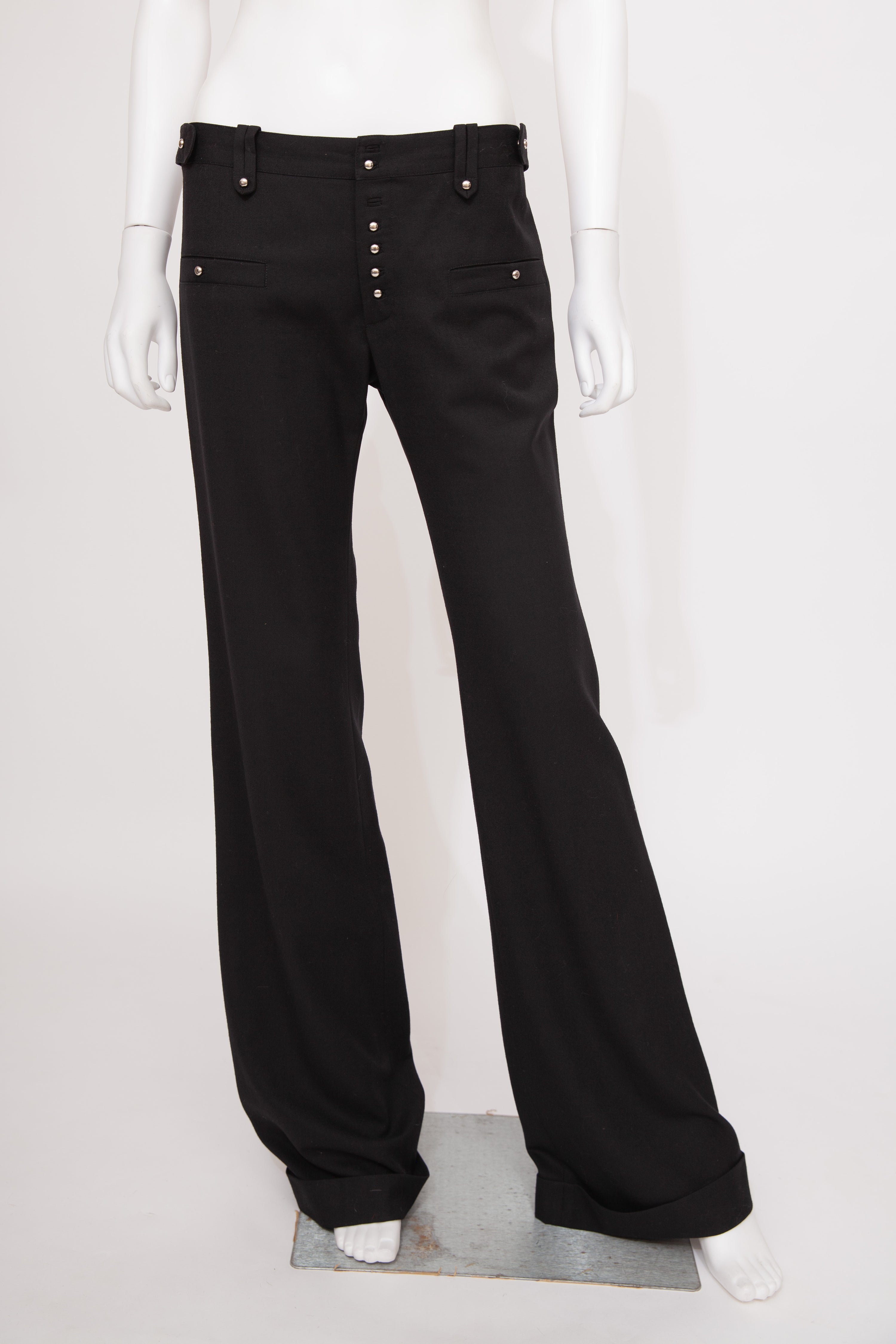 Balenciaga Black Jacket & Trousers Set 2005 Nicolas Ghesquière Runway Silver