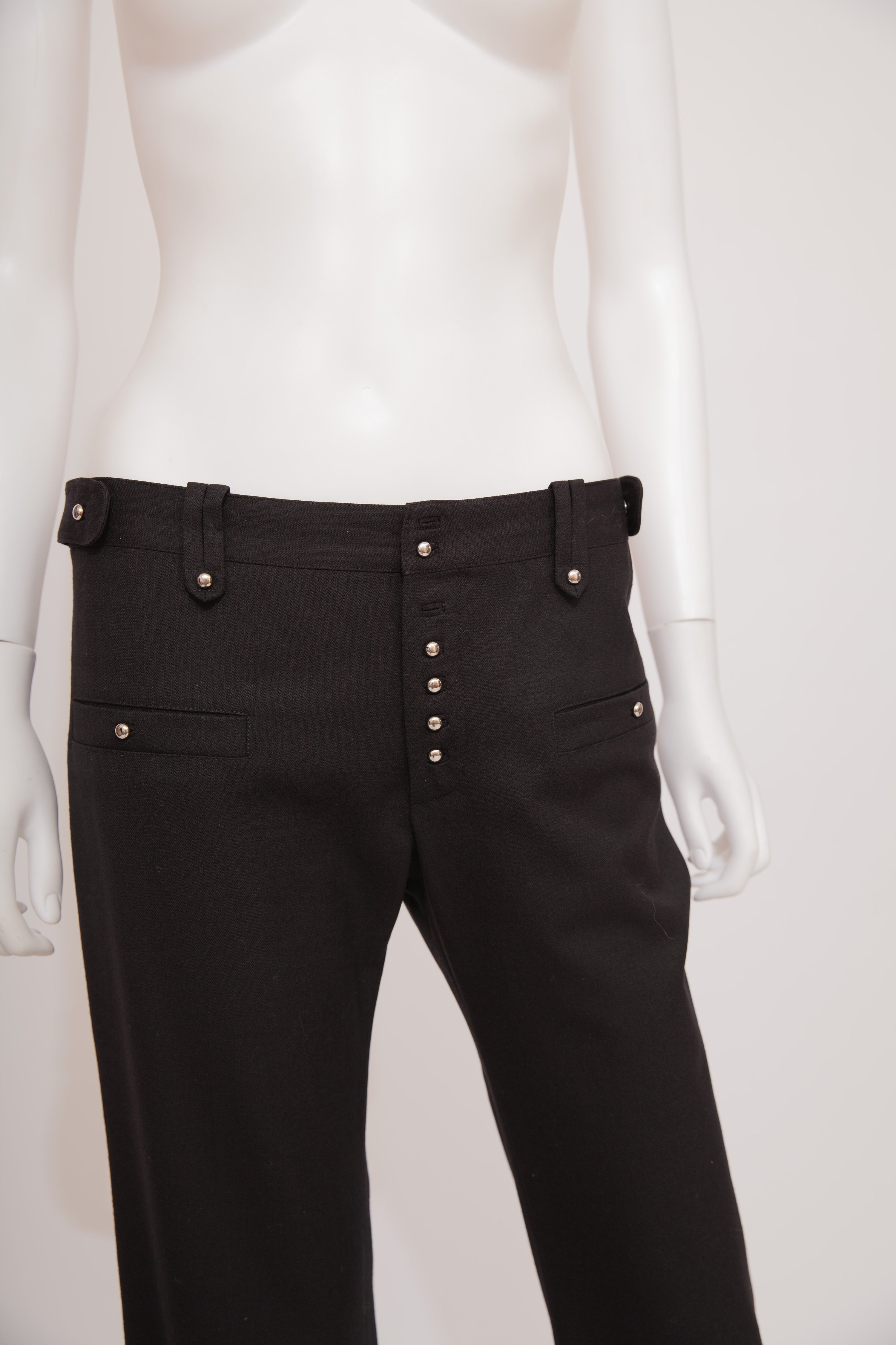 Balenciaga Black Jacket & Trousers Set 2005 Nicolas Ghesquière Runway Silver