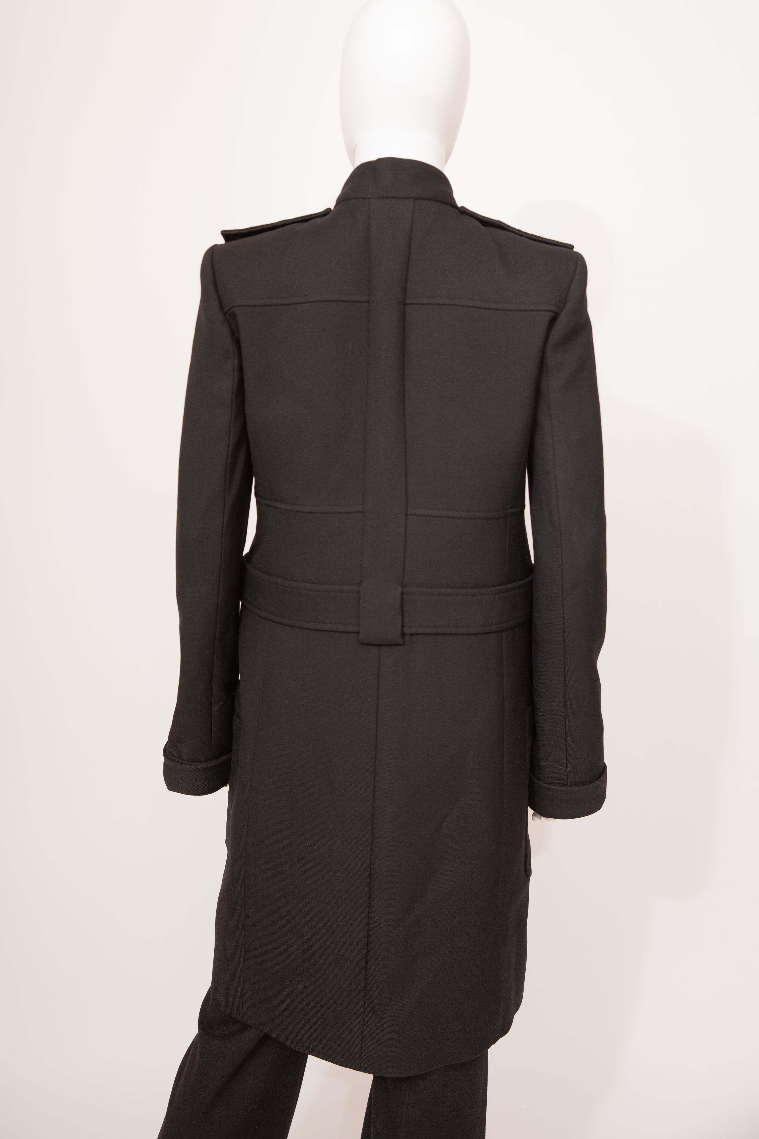 Balenciaga Black Jacket & Trousers Set 2005 Nicolas Ghesquière Runway Silver
