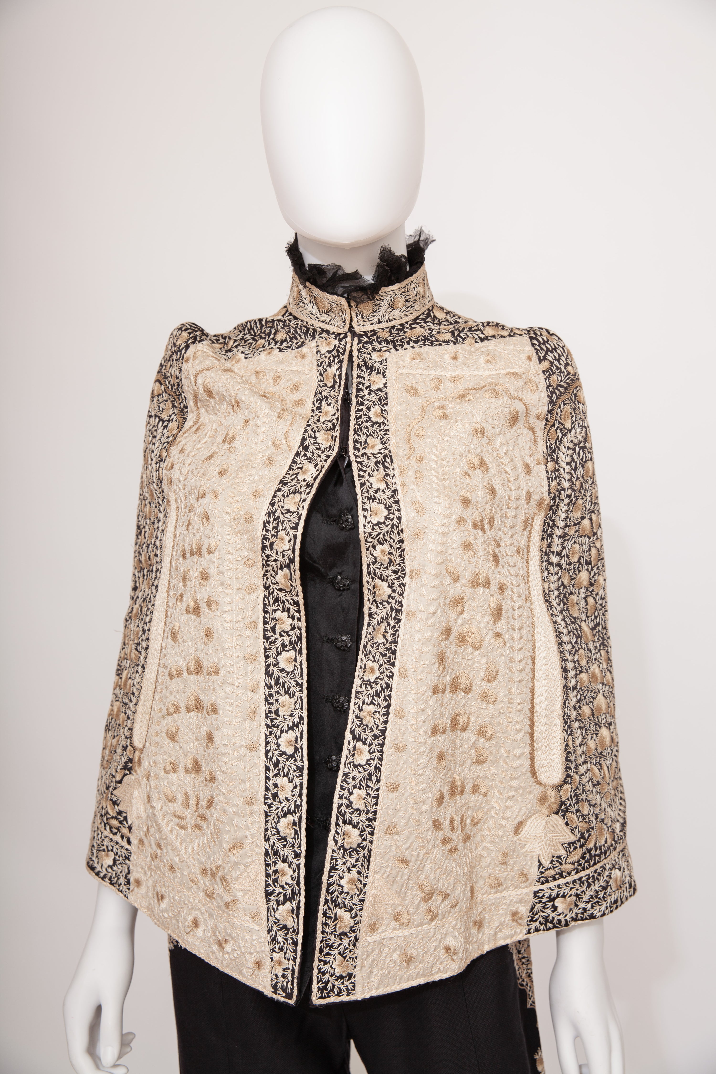 RARE Alexander McQueen 2002 Embroidered Cape & Trousers