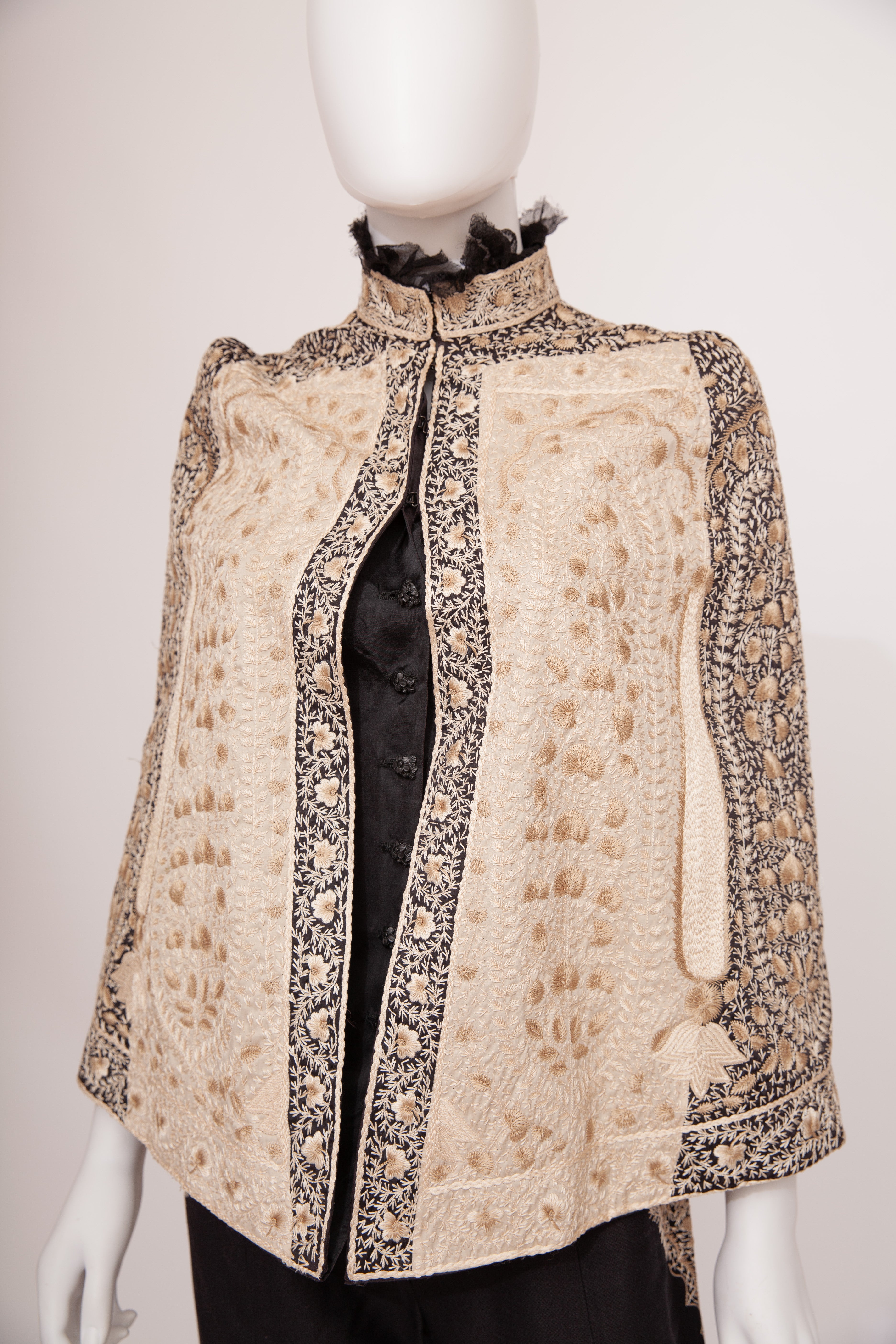Alexander McQueen 2002 Embroidered Cape Runway