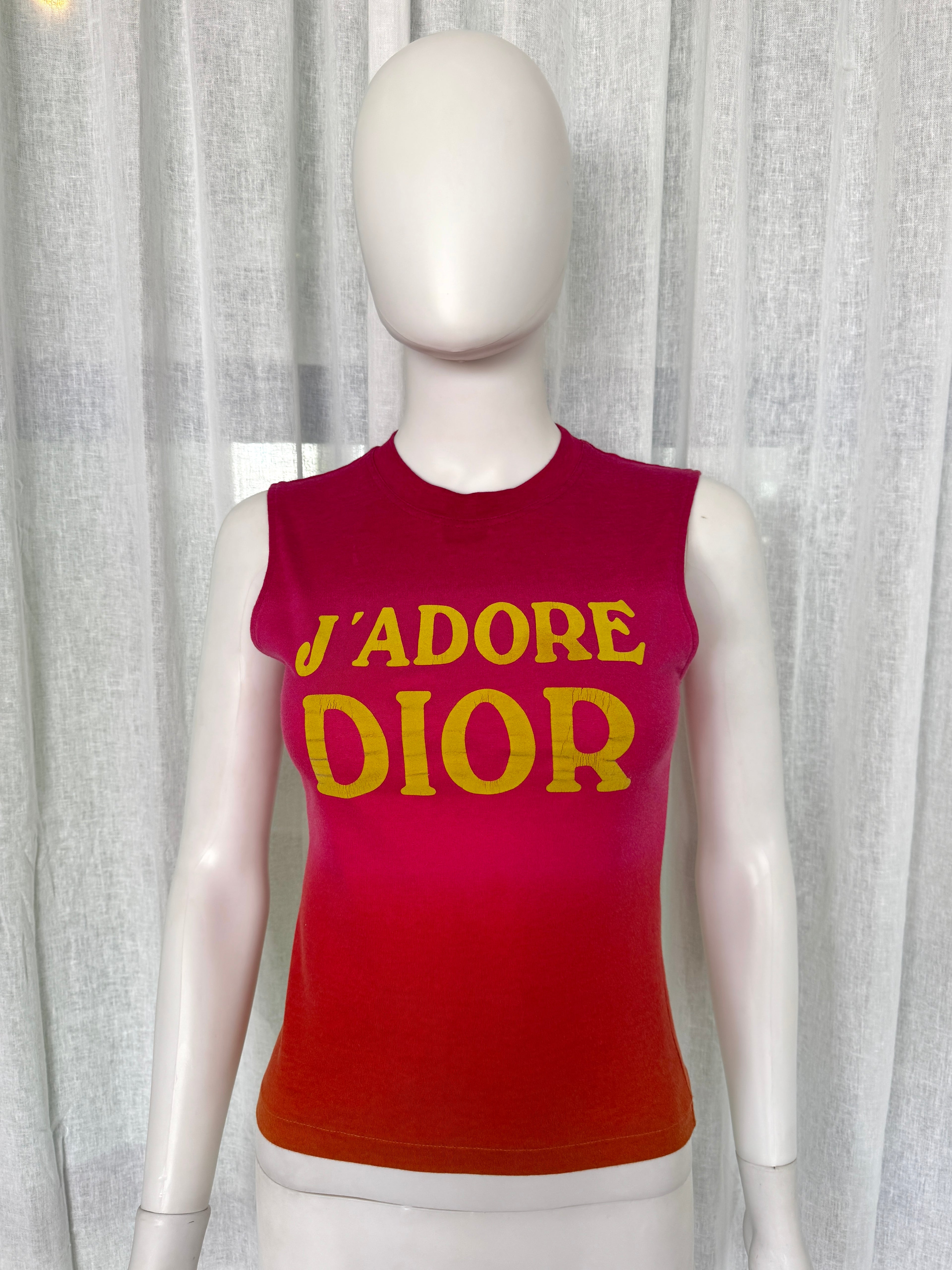 Christian Dior J’Adore Dior Vintage Tank Top – Galliano Era - Pink & Orange Gradient