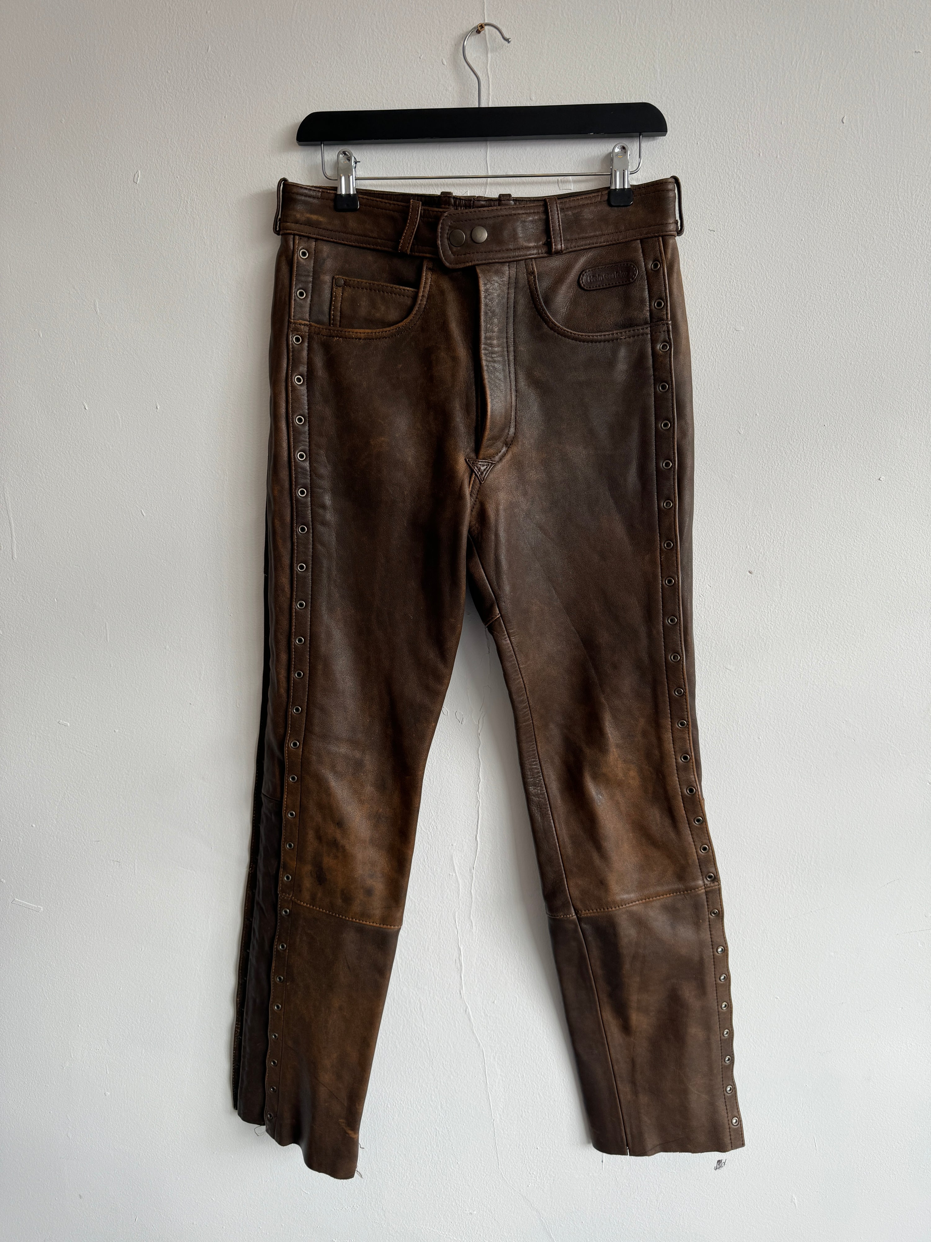 Thick Leather Eyelets Trousers (Miu Miu Inspired)