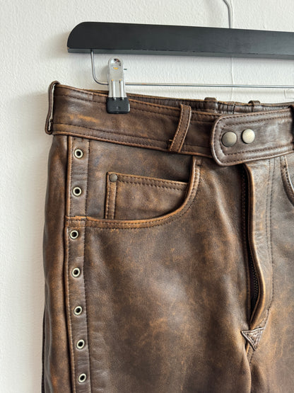 Thick Leather Eyelets Trousers (Miu Miu Inspired)