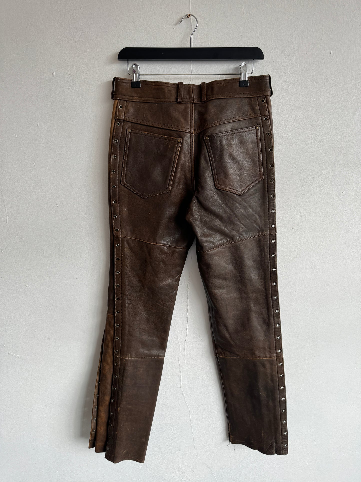 Thick Leather Eyelets Trousers (Miu Miu Inspired)
