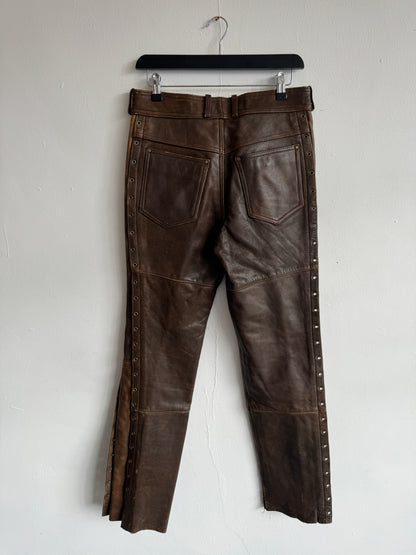 Thick Leather Eyelets Trousers (Miu Miu Inspired)